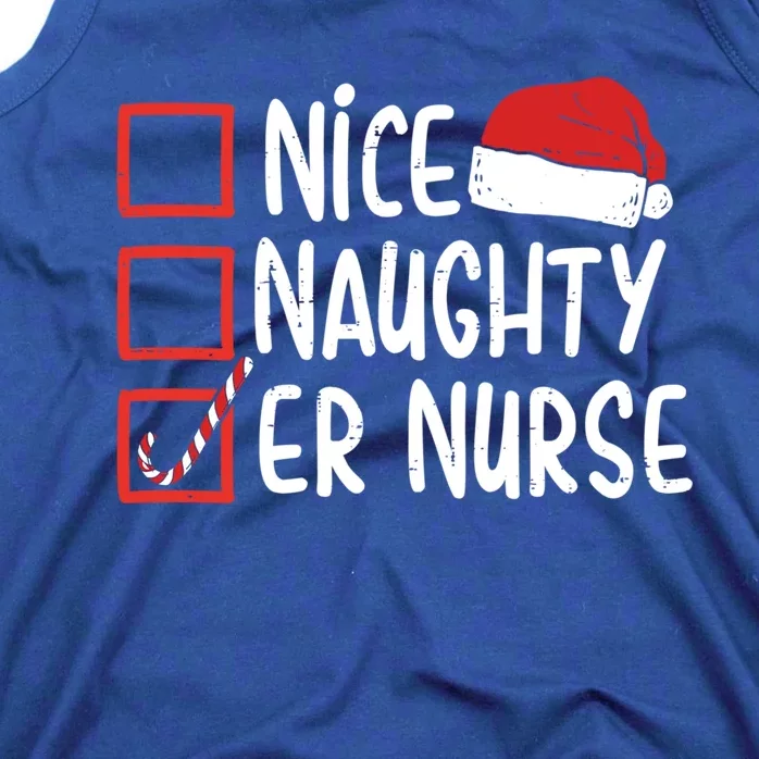 Naughty Nice Er Nurse Christmas Pajamas Funny Santa Hat Gift Tank Top