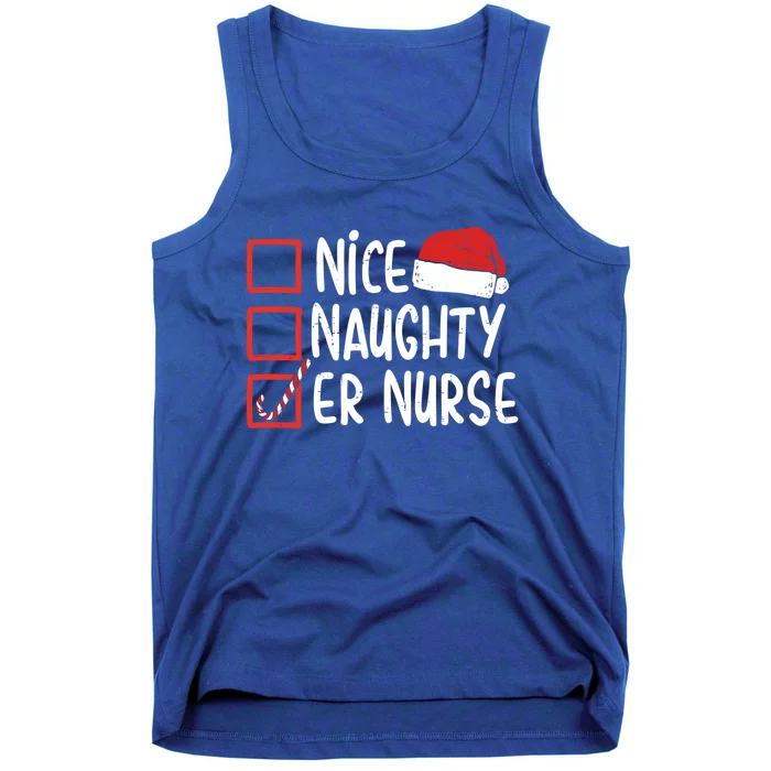 Naughty Nice Er Nurse Christmas Pajamas Funny Santa Hat Gift Tank Top