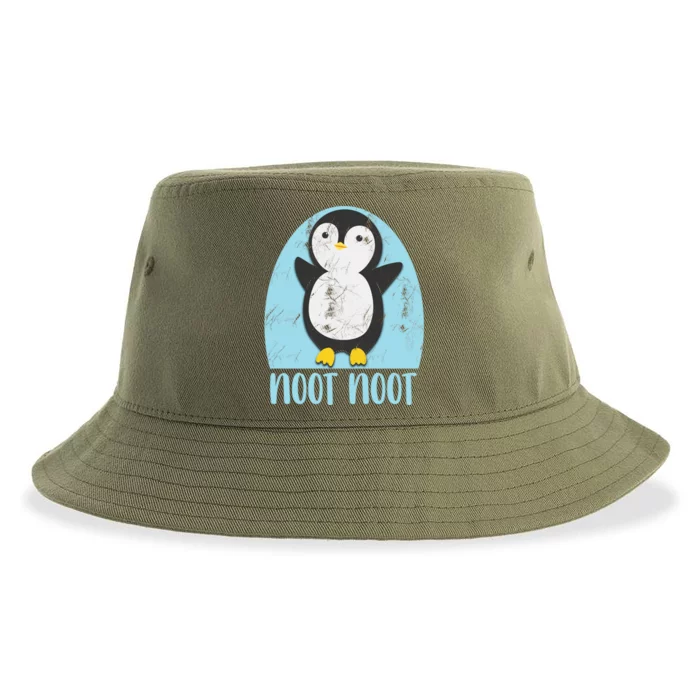 Noot Noot Funny Penguin Bird Sound Christmas Winter Penguin Gift Sustainable Bucket Hat