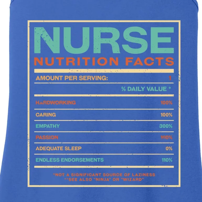 Nurse Nutrition Facts Funny Nursing Humor Rn Profession Cool Gift Ladies Essential Tank