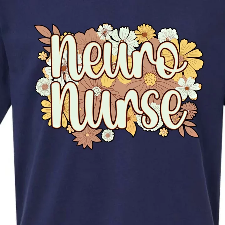 Neuro Nurse Flowers Neurology Nursing Cool Gift Sueded Cloud Jersey T-Shirt