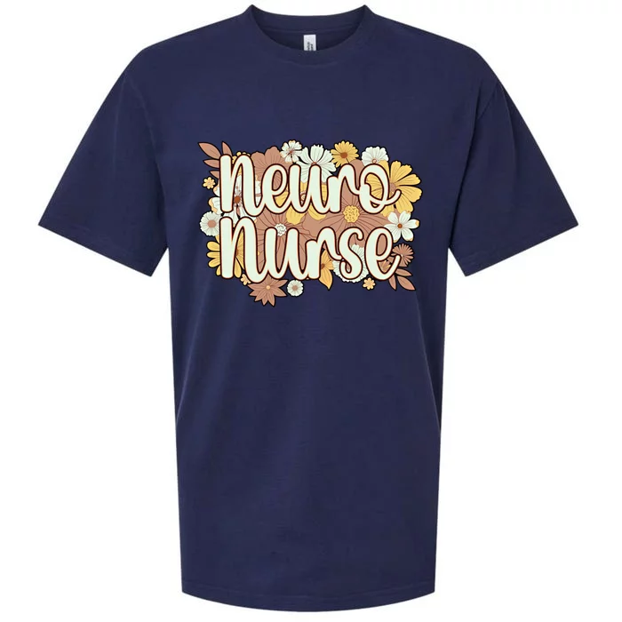 Neuro Nurse Flowers Neurology Nursing Cool Gift Sueded Cloud Jersey T-Shirt