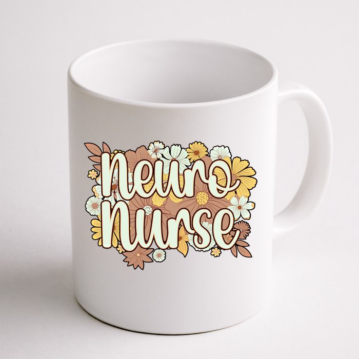 Neuro Nurse Flowers Neurology Nursing Cool Gift Front & Back Coffee Mug