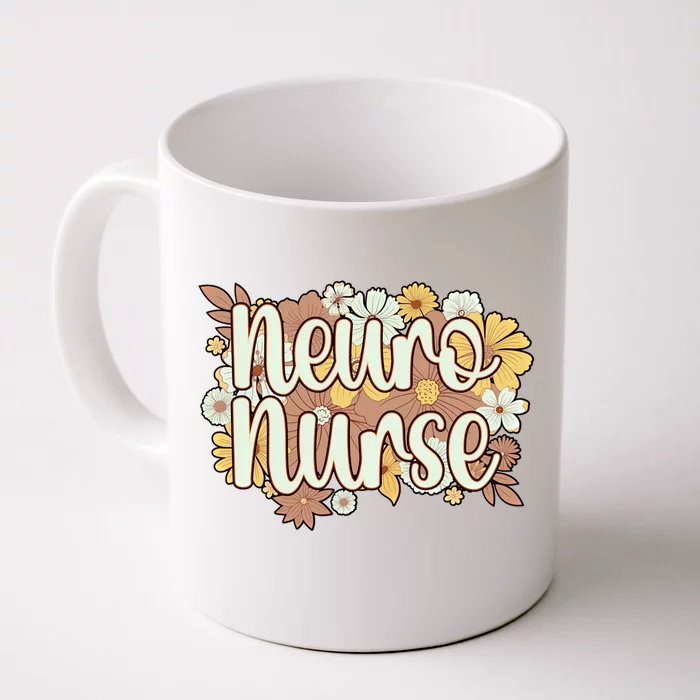 Neuro Nurse Flowers Neurology Nursing Cool Gift Front & Back Coffee Mug