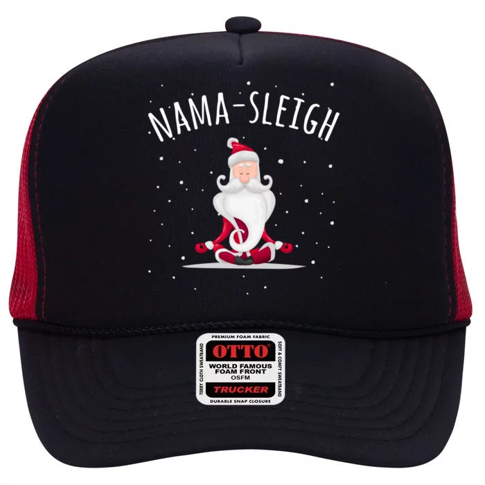 Namasleigh Namasleigh Funny Santa Yoga Christmas Lotus Pose Meaningful Gift High Crown Mesh Trucker Hat