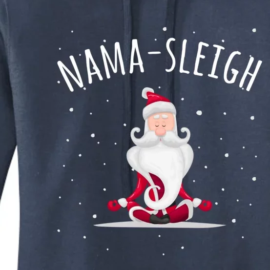 Namasleigh Namasleigh Funny Santa Yoga Christmas Lotus Pose Meaningful Gift Women's Pullover Hoodie