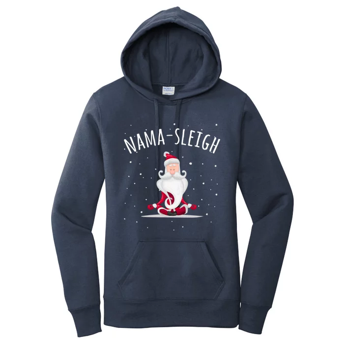 Namasleigh Namasleigh Funny Santa Yoga Christmas Lotus Pose Meaningful Gift Women's Pullover Hoodie