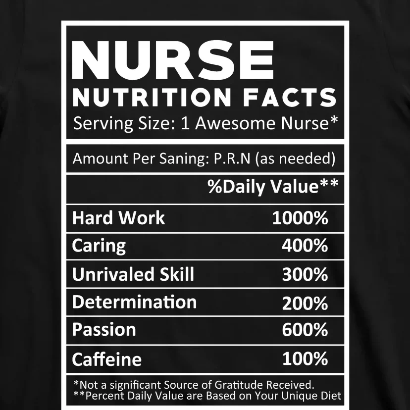 Nurse Nutrition Facts T-Shirt