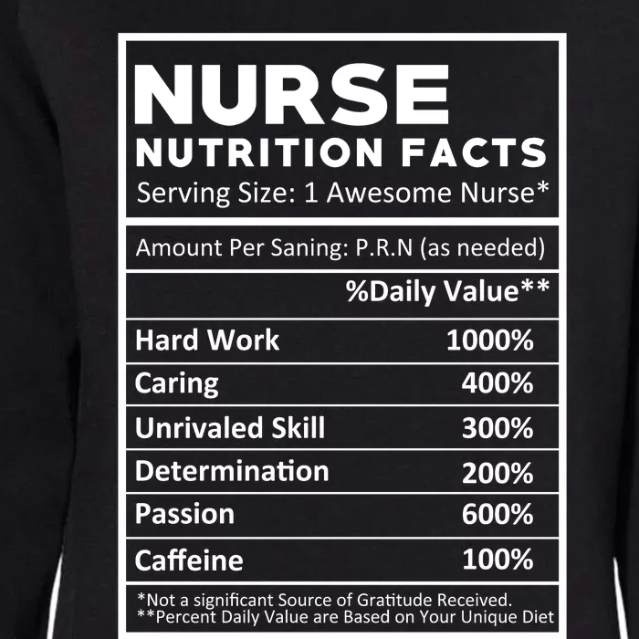 Nurse Nutrition Facts Womens California Wash Sweatshirt