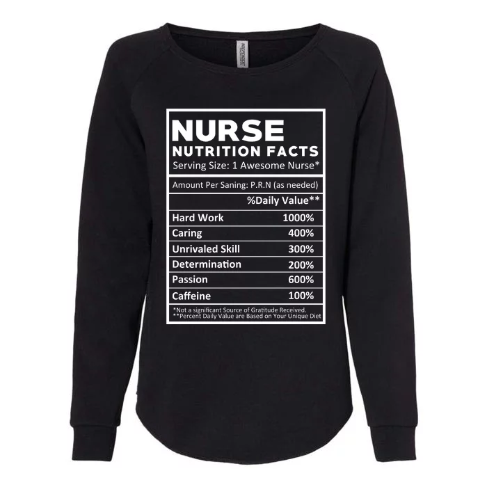 Nurse Nutrition Facts Womens California Wash Sweatshirt