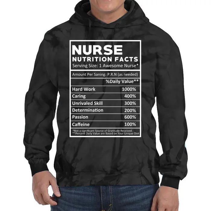 Nurse Nutrition Facts Tie Dye Hoodie