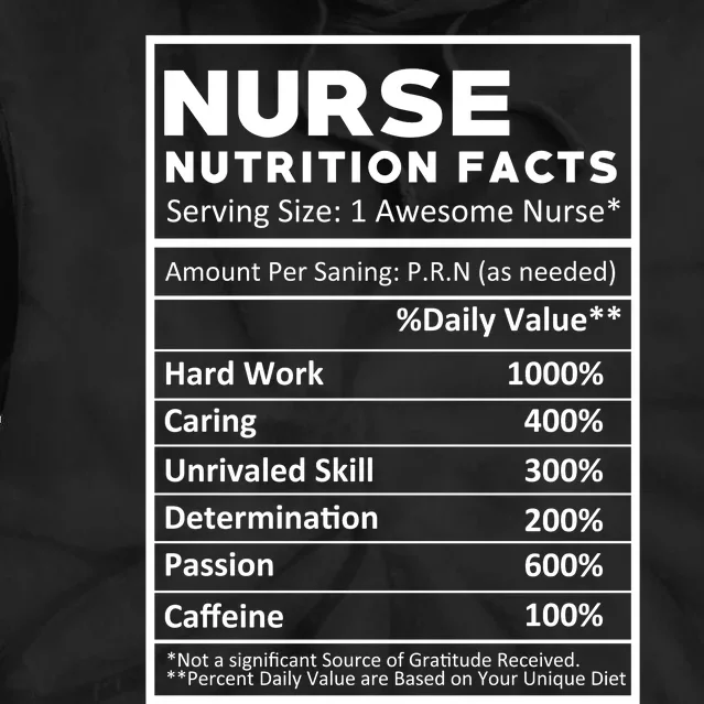 Nurse Nutrition Facts Tie Dye Hoodie