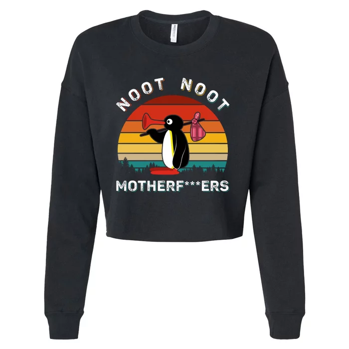 Noot Noot Funny Meme Cropped Pullover Crew