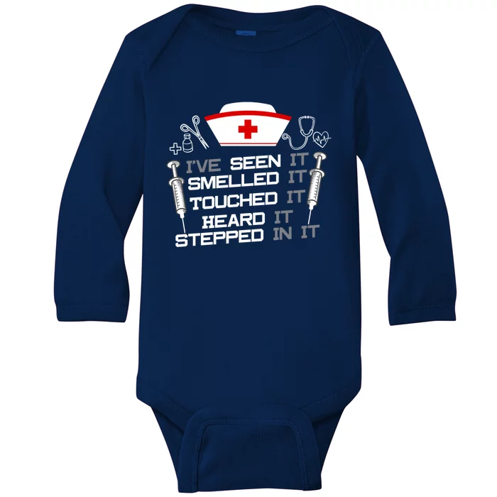 Nurse Nursing Fun Joke Gift Design Idea For Nurses Gift Baby Long Sleeve Bodysuit