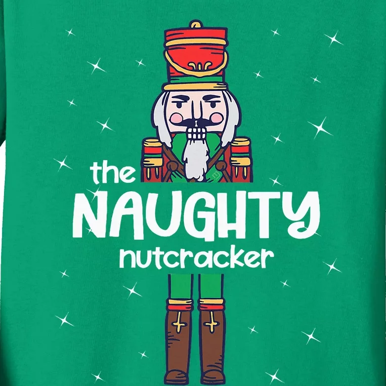 Naughty Nutcracker Family Matching Funny Pajama Kids Long Sleeve Shirt