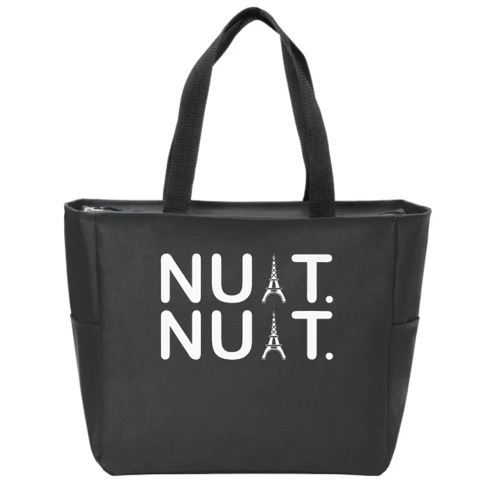 Nuit Nuit Funny Goodnight In French Premium Zip Tote Bag