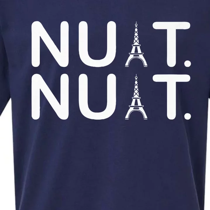 Nuit Nuit Funny Goodnight In French Premium Sueded Cloud Jersey T-Shirt