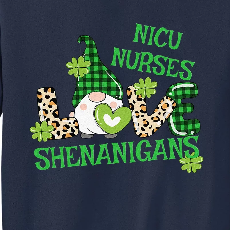 NICU Nurse Funny St Patricks Day Gnome LOVE Shenanigans Sweatshirt