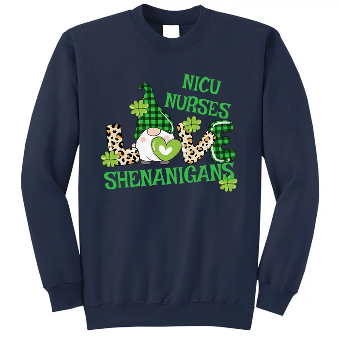 NICU Nurse Funny St Patricks Day Gnome LOVE Shenanigans Sweatshirt