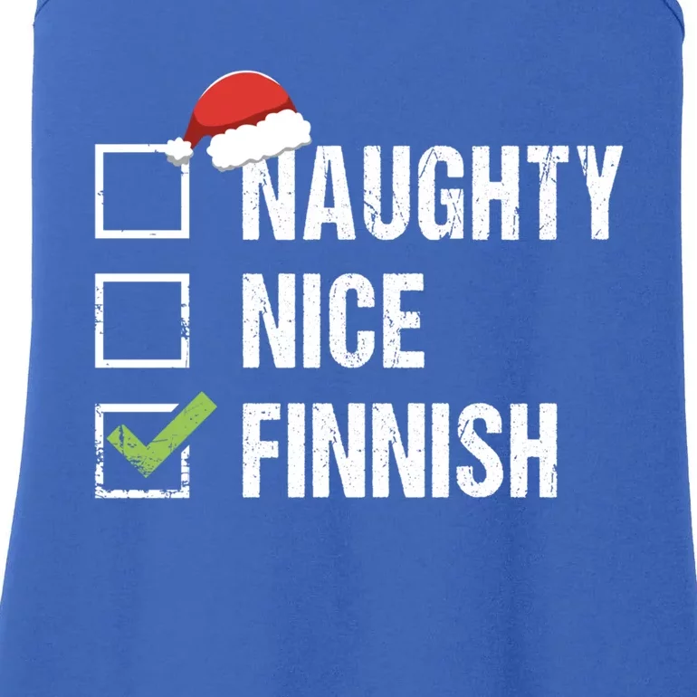 Naughty Nice Finnish Santa Hat Finland Christmas Gift Funny Gift Ladies Essential Tank