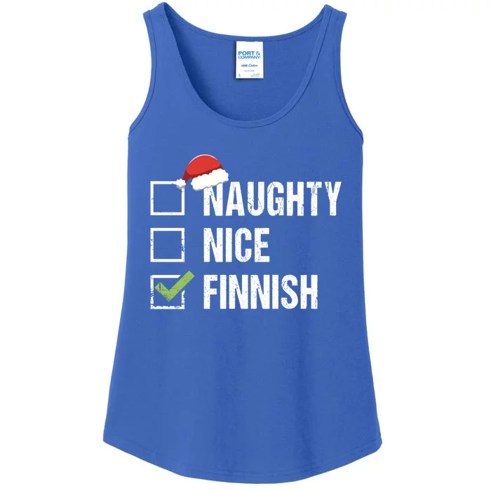 Naughty Nice Finnish Santa Hat Finland Christmas Gift Funny Gift Ladies Essential Tank