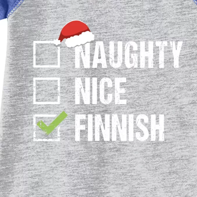 Naughty Nice Finnish Santa Hat Finland Christmas Gift Funny Gift Infant Baby Jersey Bodysuit