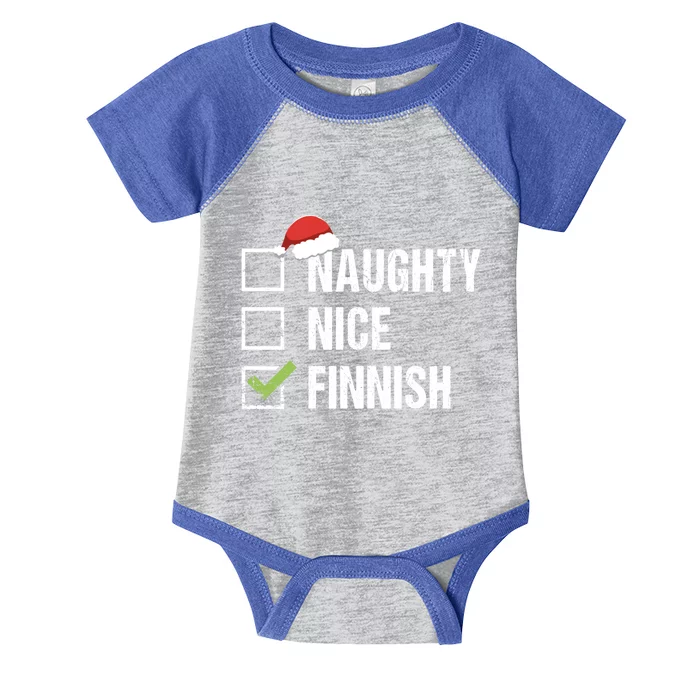 Naughty Nice Finnish Santa Hat Finland Christmas Gift Funny Gift Infant Baby Jersey Bodysuit