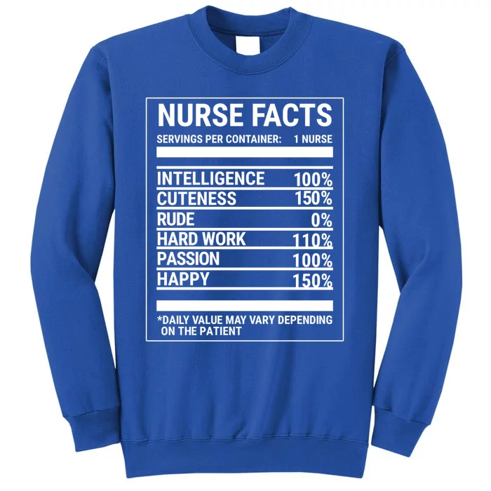 Nurse Nutritional Facts Funny Nursing Gift Sweatshirt