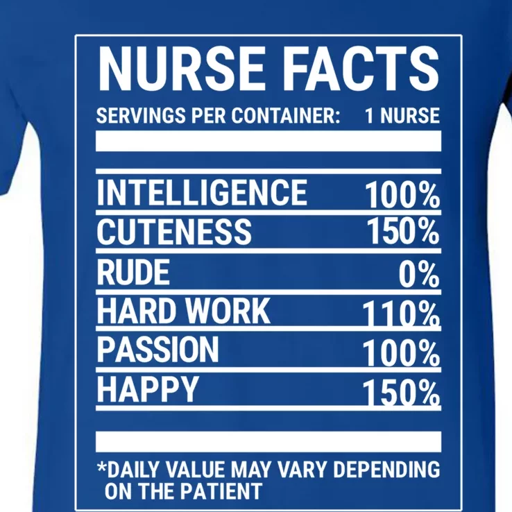 Nurse Nutritional Facts Funny Nursing Gift V-Neck T-Shirt