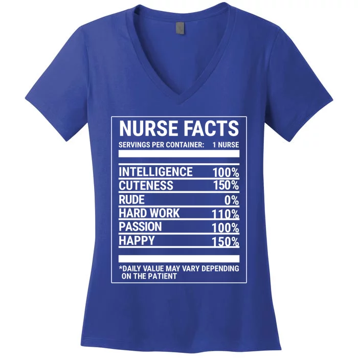 Nurse Nutritional Facts Funny Nursing Gift Women's V-Neck T-Shirt