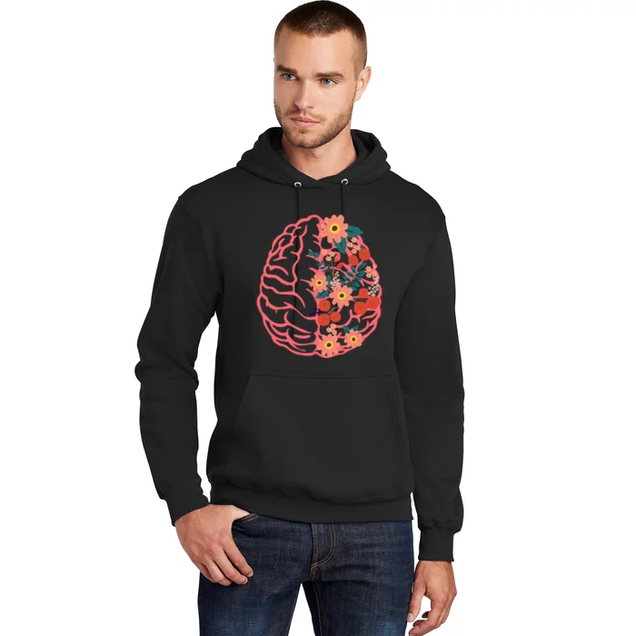 Neuro Nurse Floral Neuroscience Floral Brain Hoodie