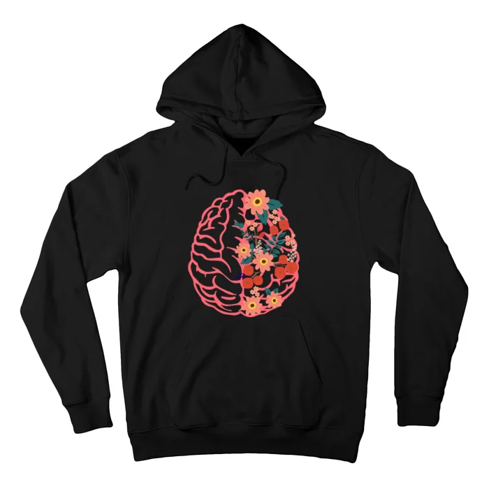 Neuro Nurse Floral Neuroscience Floral Brain Hoodie