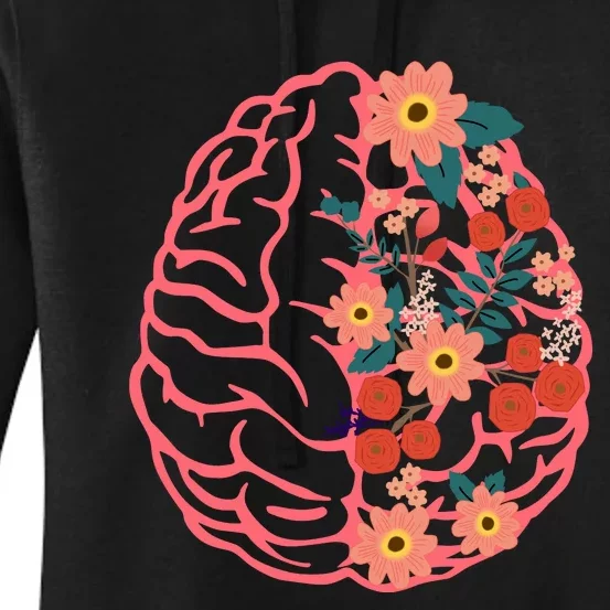 Neuro Nurse Floral Neuroscience Floral Brain Women's Pullover Hoodie