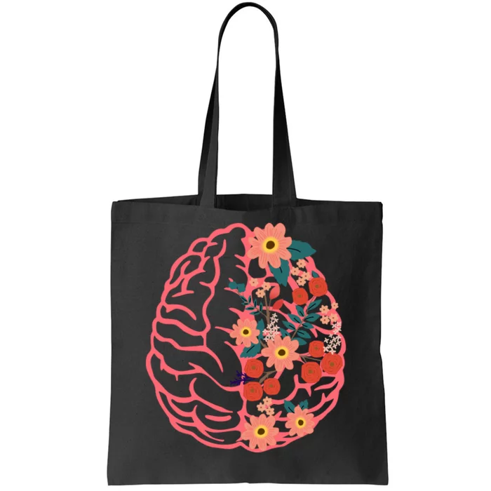 Neuro Nurse Floral Neuroscience Floral Brain Tote Bag