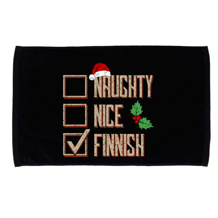 Naughty Nice Finnish Christmas Gift Finland Santa Hat Xmas Cute Gift Microfiber Hand Towel