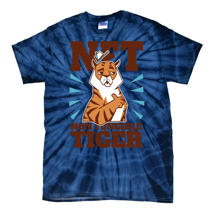 NFT Non Fungible Tiger Funny Crypto Tie-Dye T-Shirt