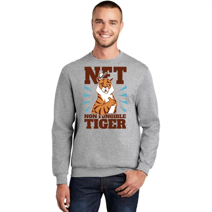 NFT Non Fungible Tiger Funny Crypto Tall Sweatshirt