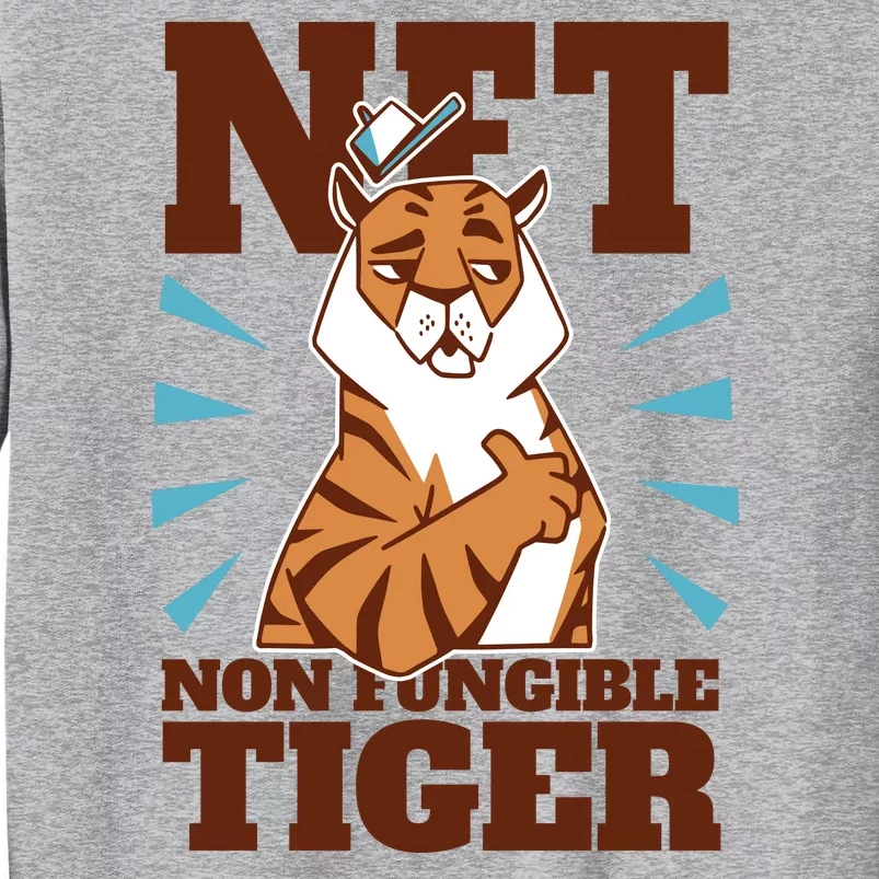 NFT Non Fungible Tiger Funny Crypto Tall Sweatshirt