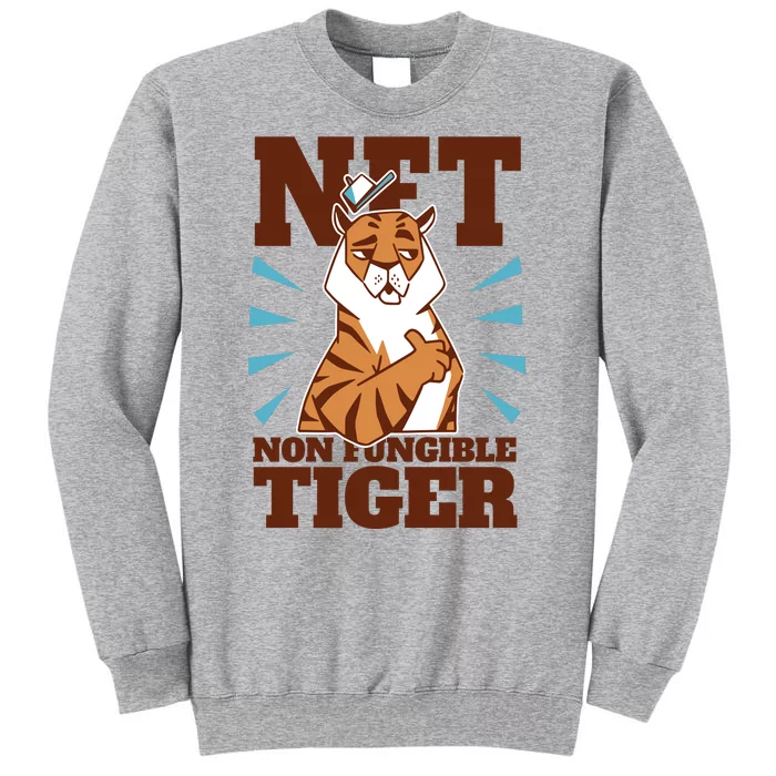 NFT Non Fungible Tiger Funny Crypto Tall Sweatshirt