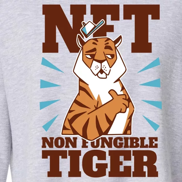 NFT Non Fungible Tiger Funny Crypto Cropped Pullover Crew