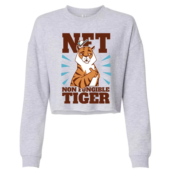 NFT Non Fungible Tiger Funny Crypto Cropped Pullover Crew