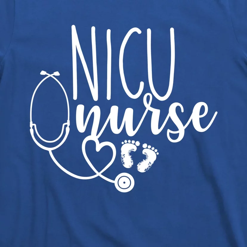 Nicu Nurse Gift With Cute Feet Design T-Shirt