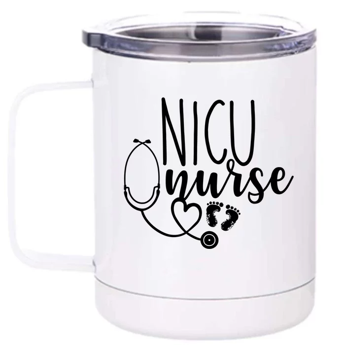 Nicu Nurse Gift With Cute Feet Design Front & Back 12oz Stainless Steel Tumbler Cup