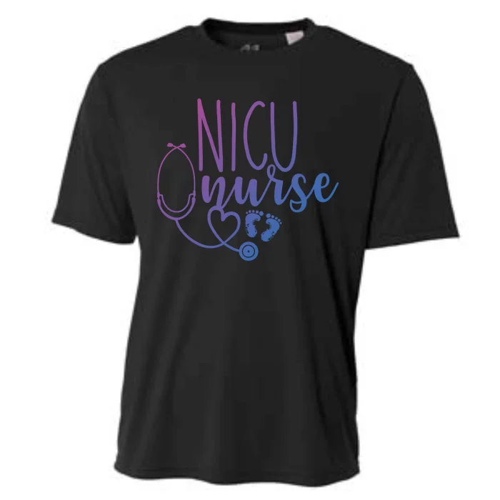 Nicu Nurse Gift With Cute Feet Design Cooling Performance Crew T-Shirt