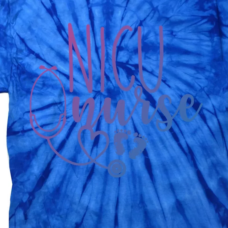 Nicu Nurse Gift With Cute Feet Design Tie-Dye T-Shirt