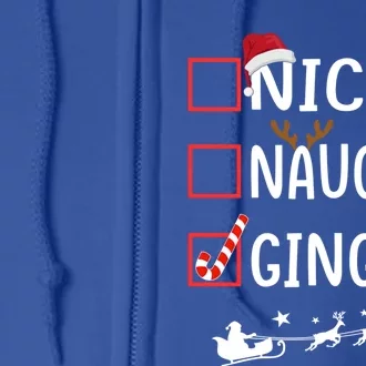 Naughty Nice Ginger Christmas Pajamas Funny Santa Claus Xmas Gift Full Zip Hoodie