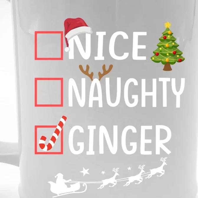 Naughty Nice Ginger Christmas Pajamas Funny Santa Claus Xmas Gift Front & Back Beer Stein