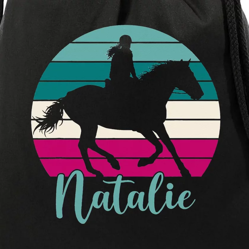 Natalie Name Gift Equestrian Natalie Horse Drawstring Bag