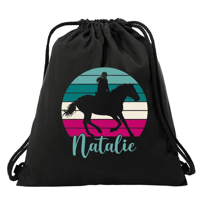 Natalie Name Gift Equestrian Natalie Horse Drawstring Bag