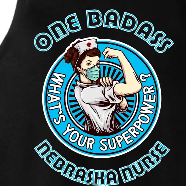 Nebraska Nurse Gift Whats Your Superpower Medical Gift Great Gift Ladies Tri-Blend Wicking Tank